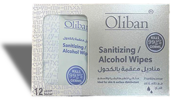 مناديل أوليبان الكحولية، علبة معدنية داخلية، 12 كيسًا