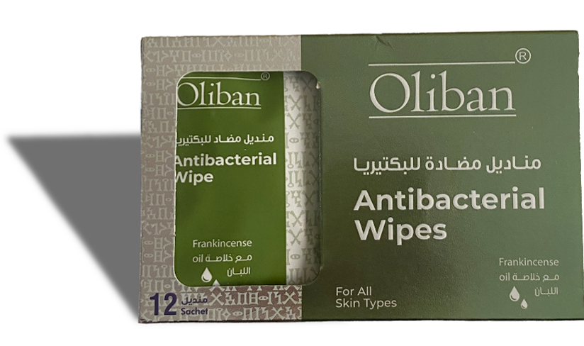 مناديل أوليبان المضادة للبكتيريا، علبة داخلية معدنية، 12 كيس